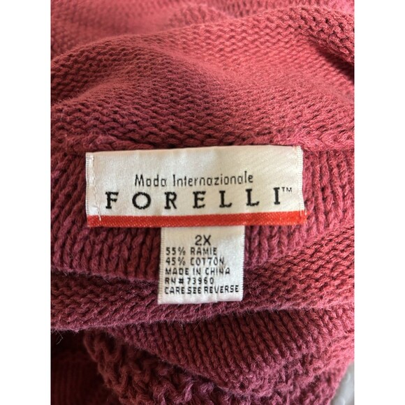 VTG Fortelli Chuncky 3D Pink Turtle Neck Sweater Plus 2X Career Coastal Grandma - Picture 6 of 7